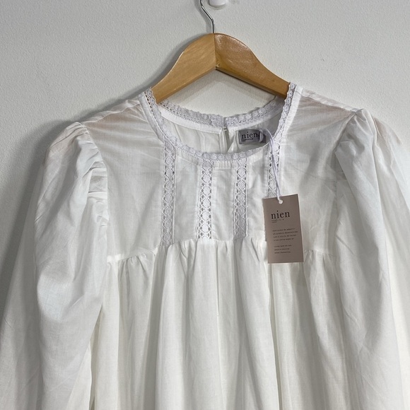Cotton Night Gown Loungewear Cottage core White Made in Brazil  M/L? - Picture 4 of 13